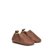 Chaussons cuir à enfiler motif girafes
