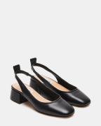 Escarpins en cuir talon large