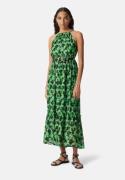 Robe longue évasée, sans manches, imprimée