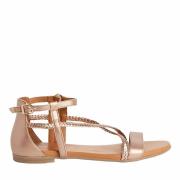 Sandales en cuir talon plat