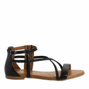 Sandales en cuir talon plat