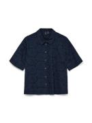 Chemisier manches courtes, broderies anglaises