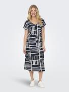 Robe mi-longue imprimée avec ceinture