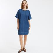 Robe évasée, en denim, manches courtes