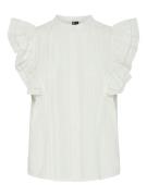 Blouse volantée, sans manches