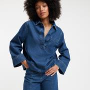 Chemise vareuse, denim de coton