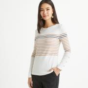 T-shirt rayé, col rond, manches longues