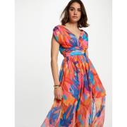 Robe longue évasée, imprimé multicolore femme