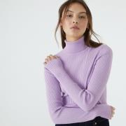 Pull basique col roulé, maille à côtes