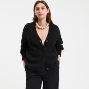 Gilet col V, alpaga mélangé, Signature GILDAS