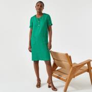Robe droite en tweed, mi-longue, manches courtes