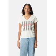 T-shirt imprimé col V manches courtes