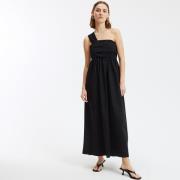 Robe longue bustier à bretelle asymétrique