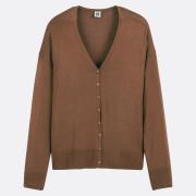 Cardigan col v en fine maille, boutonné