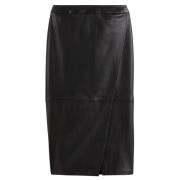 Jupe droite longue, en simili