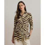 Chemise imprimée à manches longues, en lin