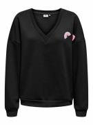Sweat col V avec badge coloré