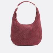 Sac cabas porté épaule en cuir tressé
