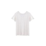 T-shirt col V tressé, manches courtes