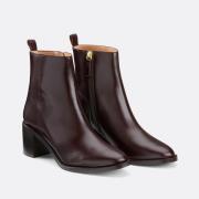 Boots à talon, en cuir lisse, Signature FAUSTINE