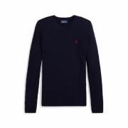 Pull col rond, maille torsadée laine et cachemire