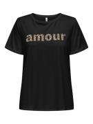 T-shirt mot amour imprimé léopard
