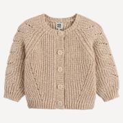 Cardigan col rond, en fine maille côtelée