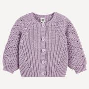 Cardigan col rond, en fine maille côtelée