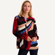 Blouse col tunisien, imprimé graphique