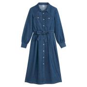 Robe chemise longue en jean, manches longues