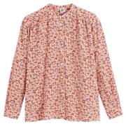Chemise col mao imprimé floral, manches longues