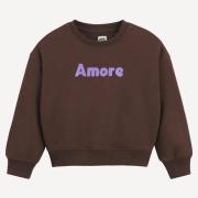 Sweat col rond en molleton, message Amore
