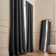 Rideau lin lavé occultant, passants cuir, Private