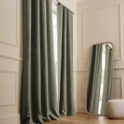 Rideau lin lavé occultant, passants cuir, Private