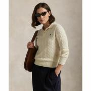 Pull col polo, maille torsadée laine et cachemire