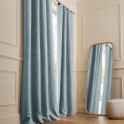 Rideau lin lavé occultant, passants cuir, Private