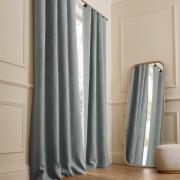 Rideau lin lavé occultant, passants cuir, Private