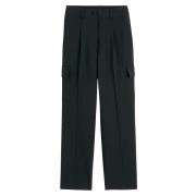 Pantalon droit taille haute, poches cargo