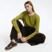 T-shirt fluide, col rond, manches longues