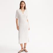 Robe droite, longue, maille pointelle