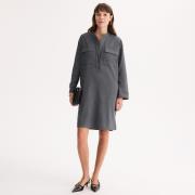 Robe droite, en flanelle, manches longues