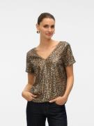 Top à sequins imprimé léopard